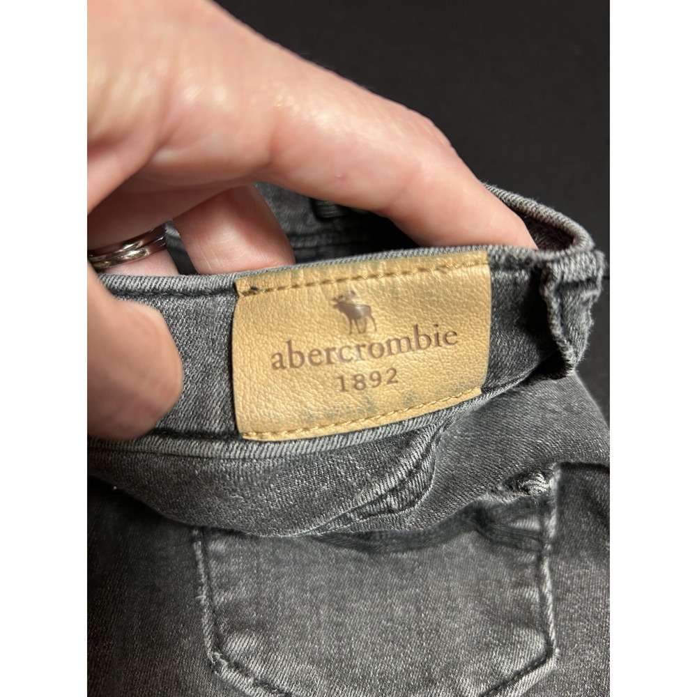 Abercrombie Kids Girls High Rise Stretch Black Denim Straight Skinny Jeans 11/12